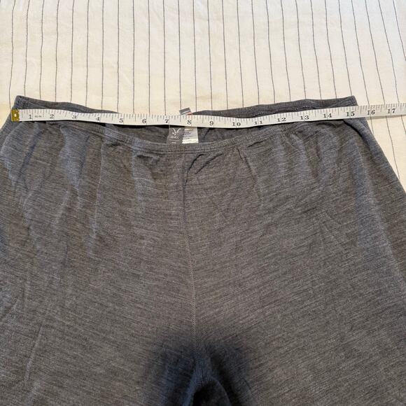 Ibex wide leg cropped capri pajamas gray wool lounge pants made in USA size XL - Picture 7 of 7